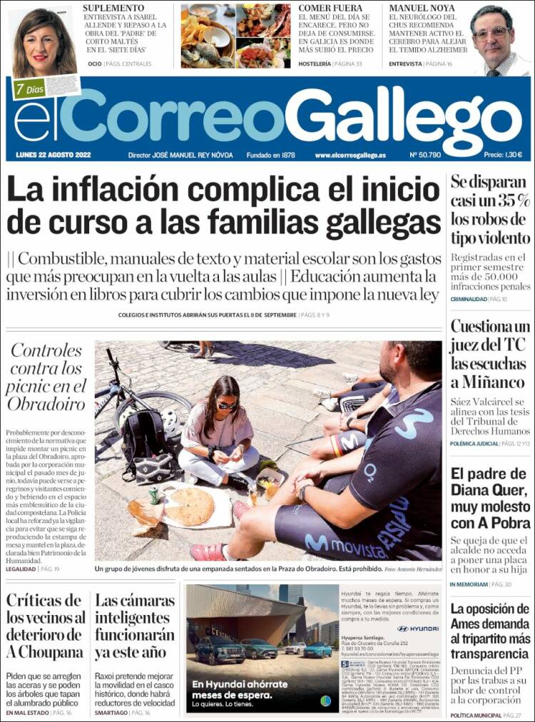 Portada de El Correo Gallego (España)