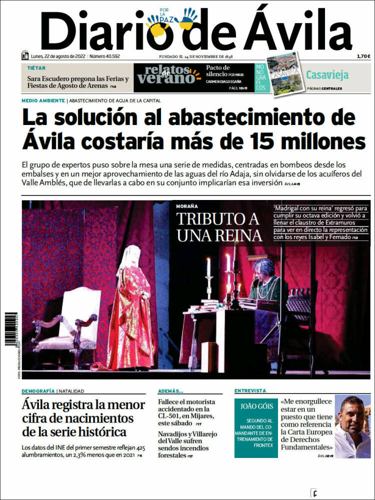 Portada de Diario de Ávila (España)