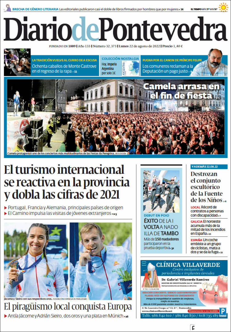 Portada de Diario de Pontevedra (España)