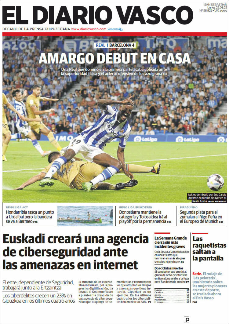 Portada de Diario Vasco (España)