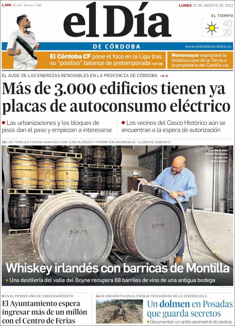 Portada de El Día de Córdoba (España)