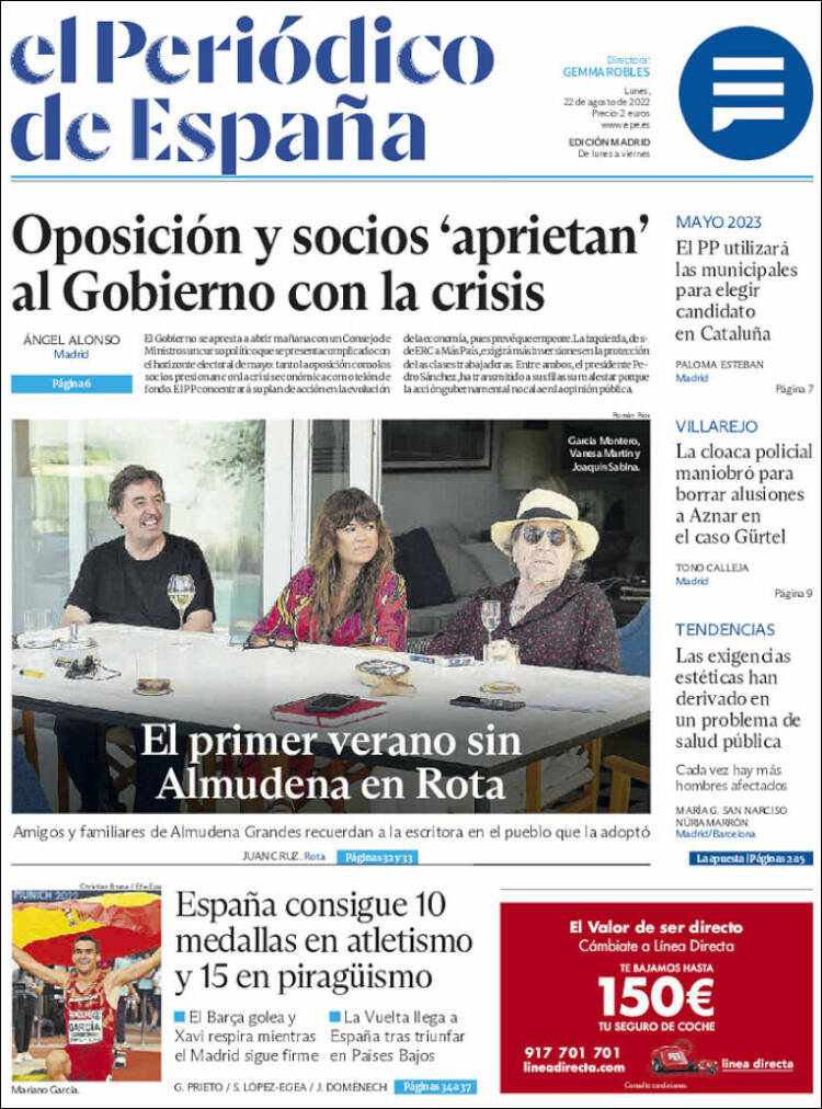 Portada de El Periódico de España (España)