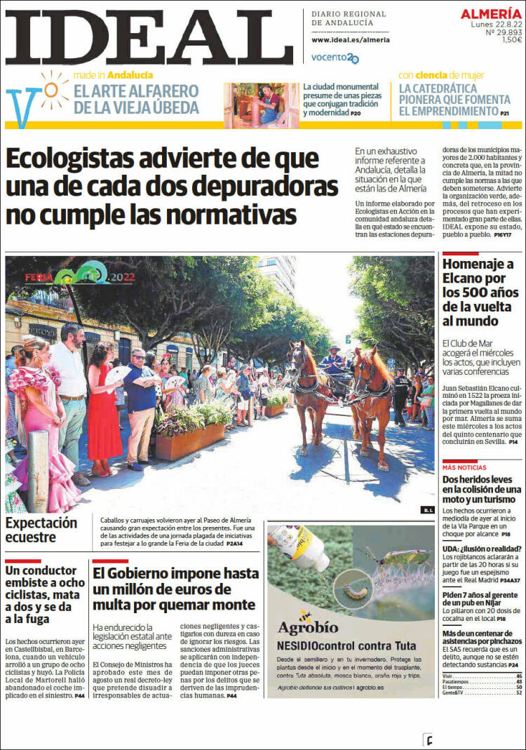 Portada de Ideal Almeria (España)