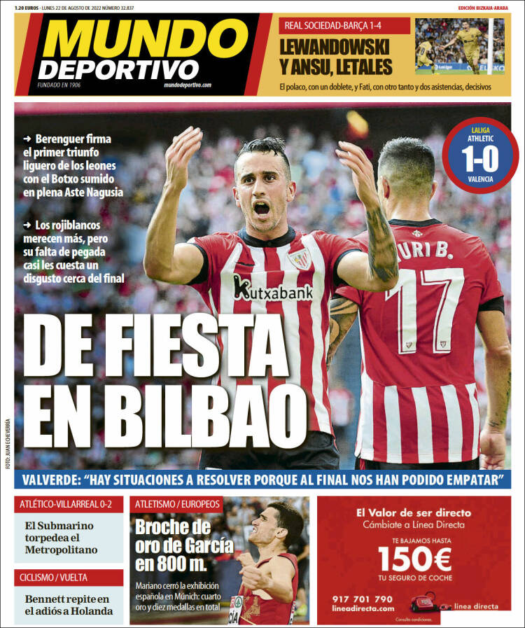 Portada de Mundo Deportivo Bizkaia (España)