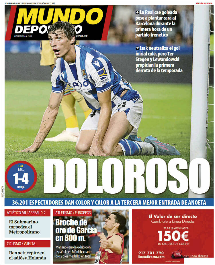 Portada de Mundo Deportivo Gipuzkoa (España)