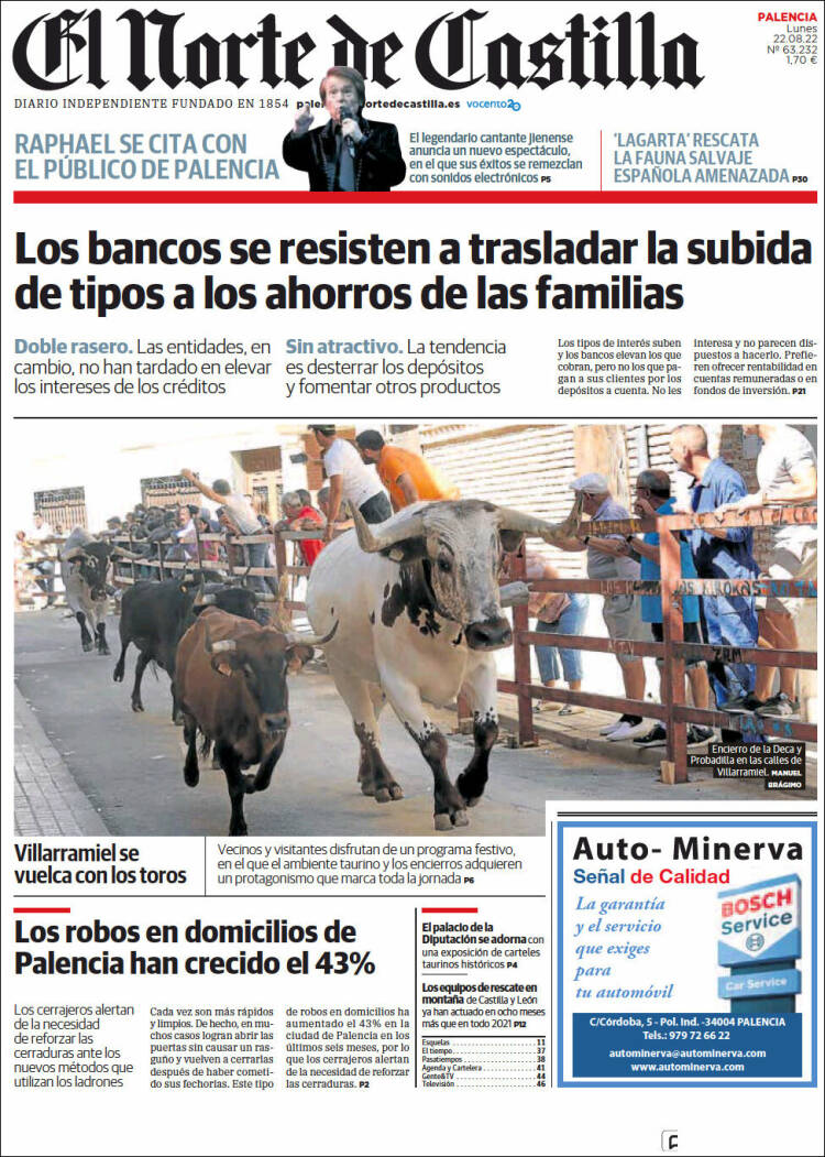 Portada de Norte de Castilla - Palencia (España)