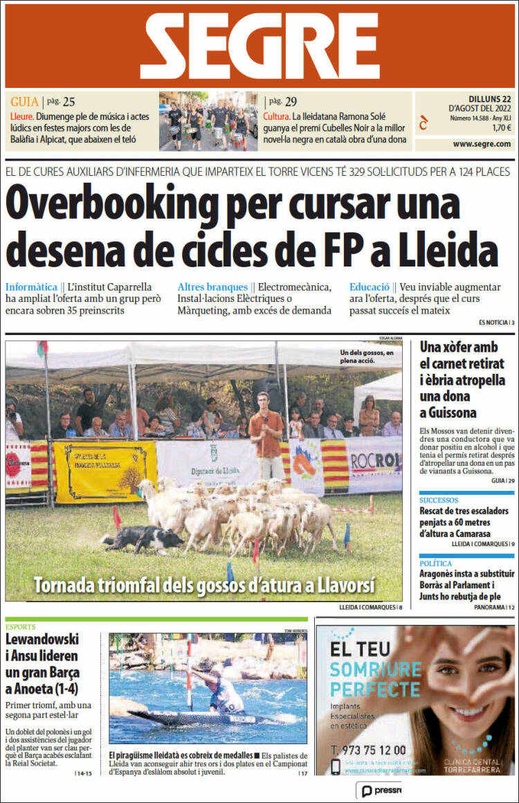 Portada de Segre (España)