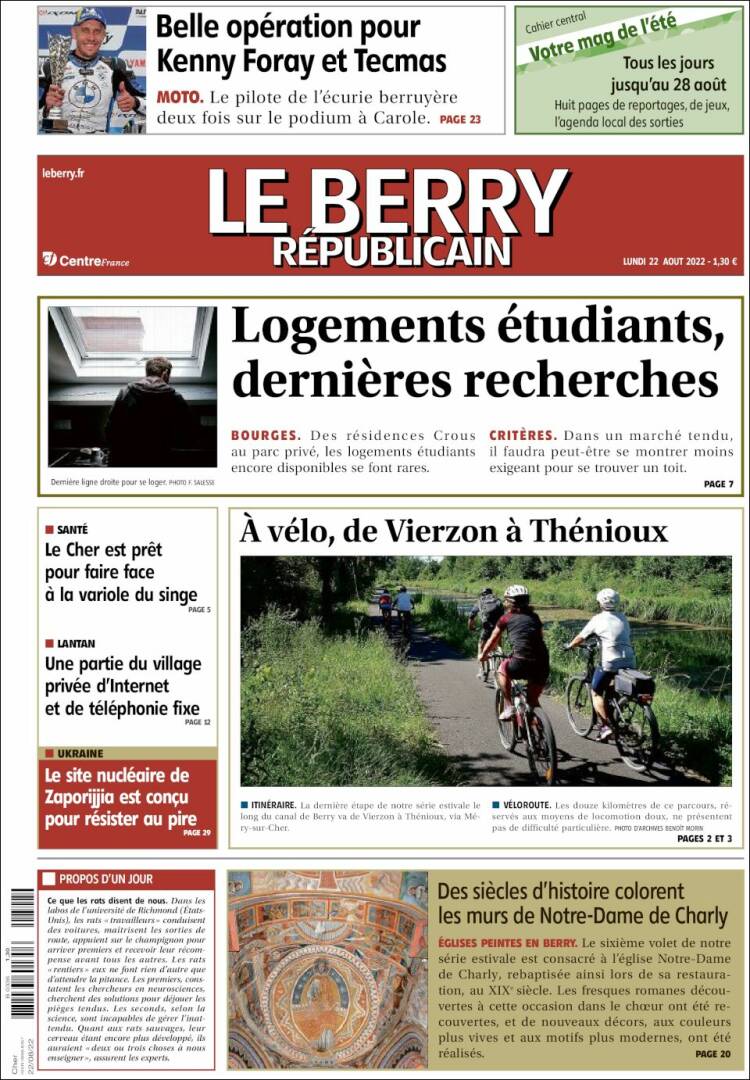 Portada de Berry Republicain (Francia)