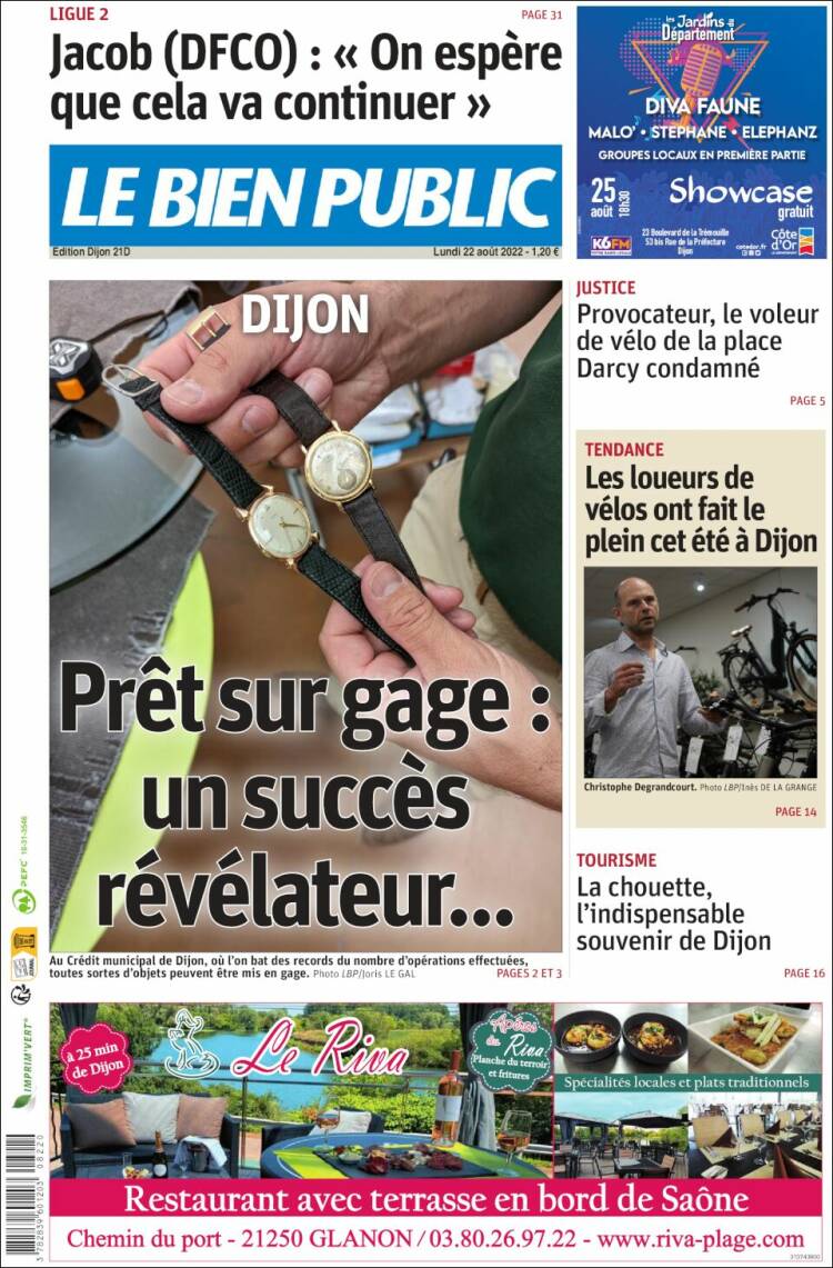 Portada de Le Bien Public (Francia)