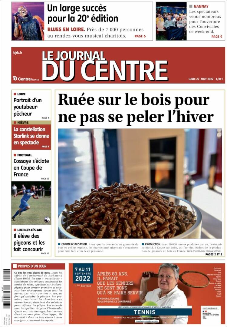 Portada de Le Journal du Centre (Francia)