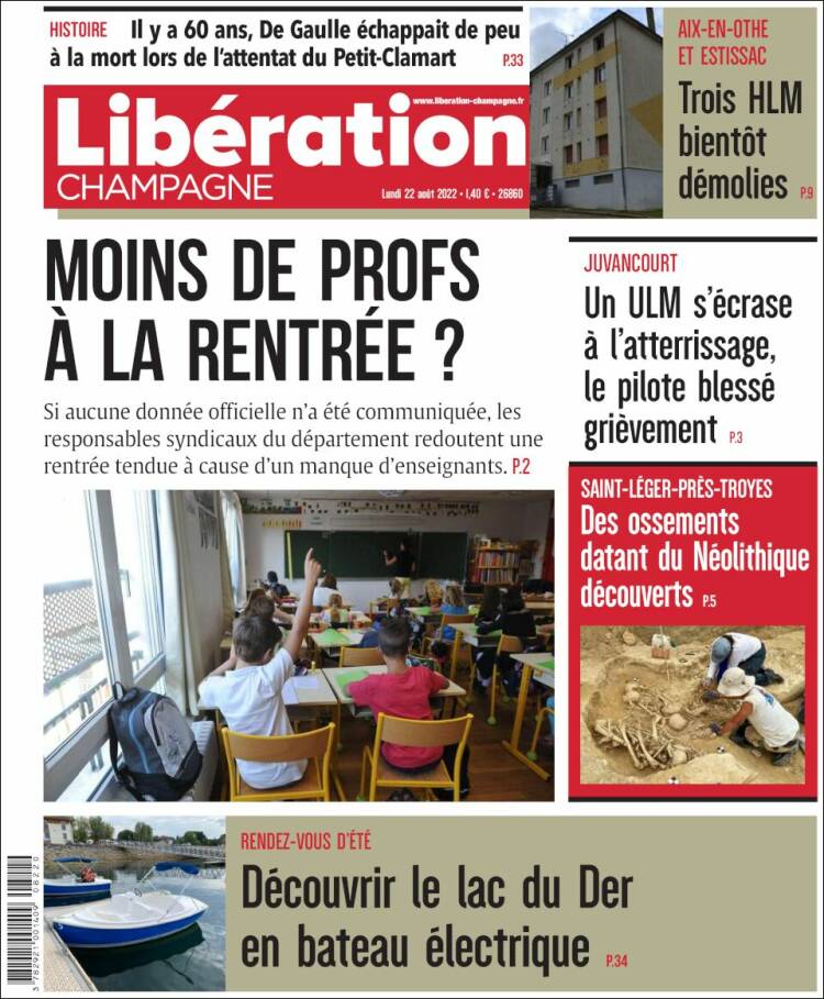 Portada de Libération Champagne (Francia)