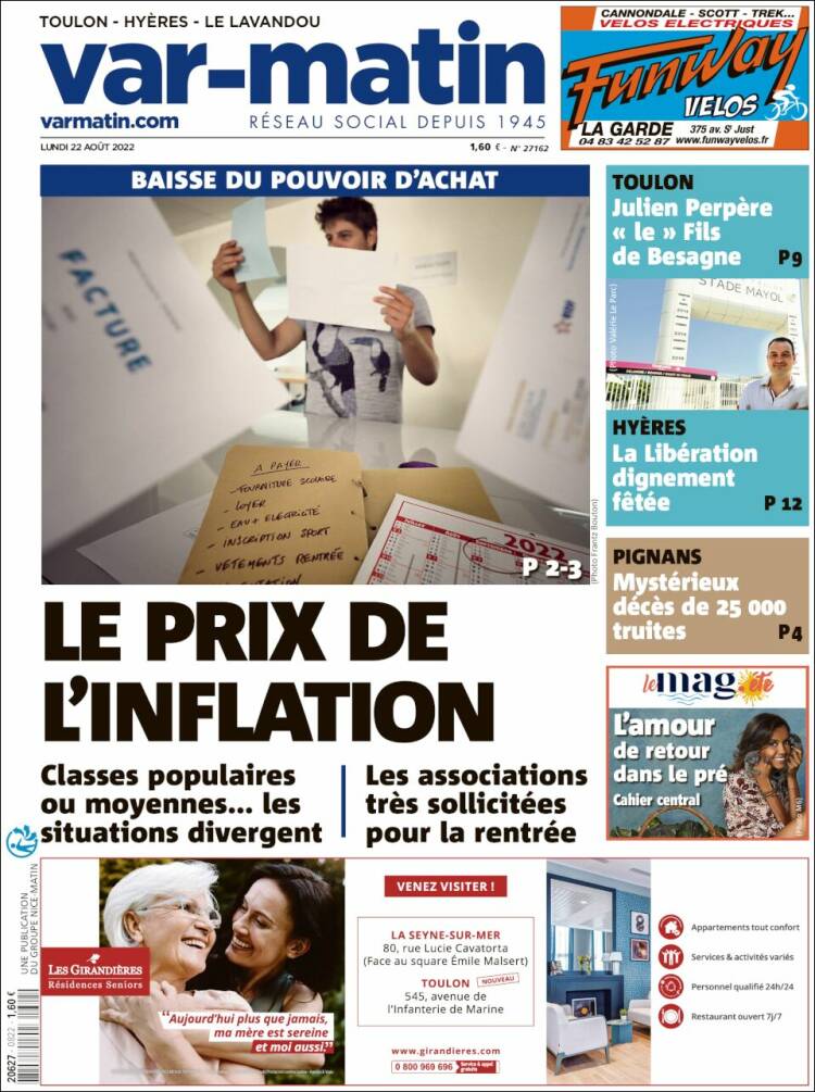 Portada de Var-Matin (Francia)