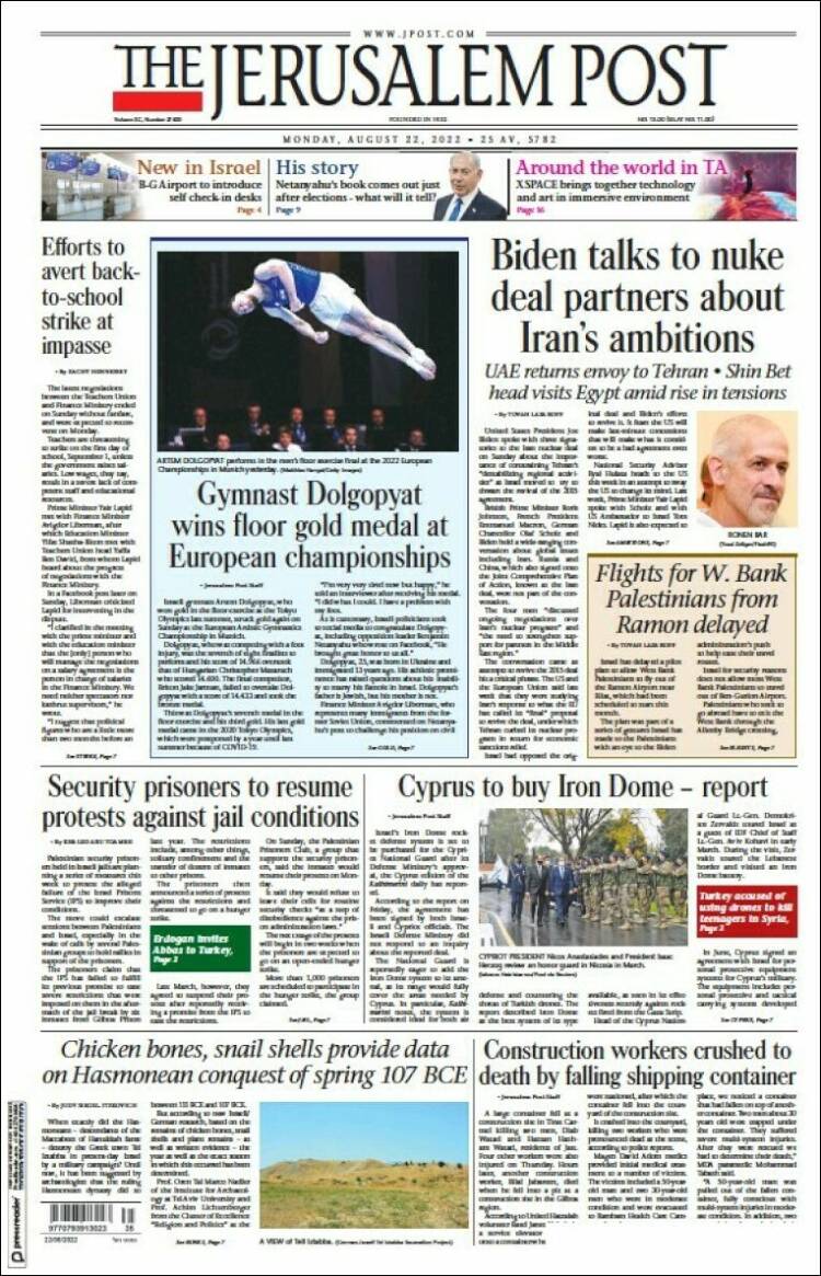 Portada de The Jerusalem Post (Israel)