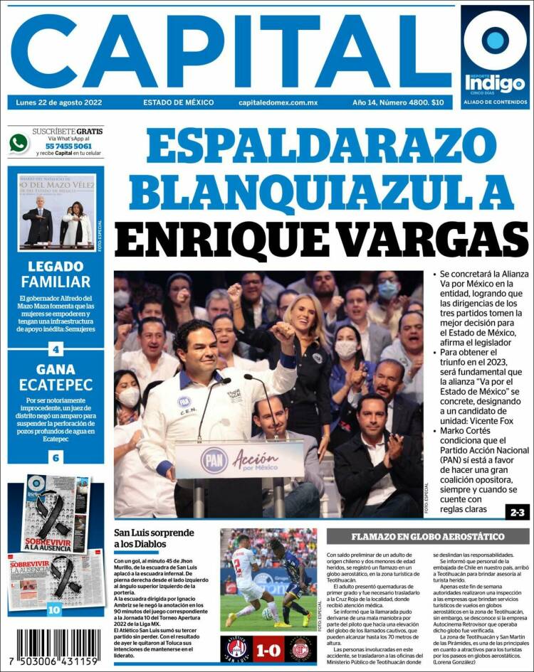Portada de Capital México (Mexique)