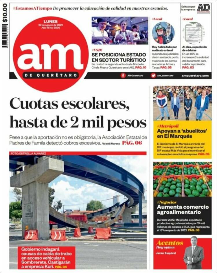 Portada de A.M. Querétaro (Mexique)