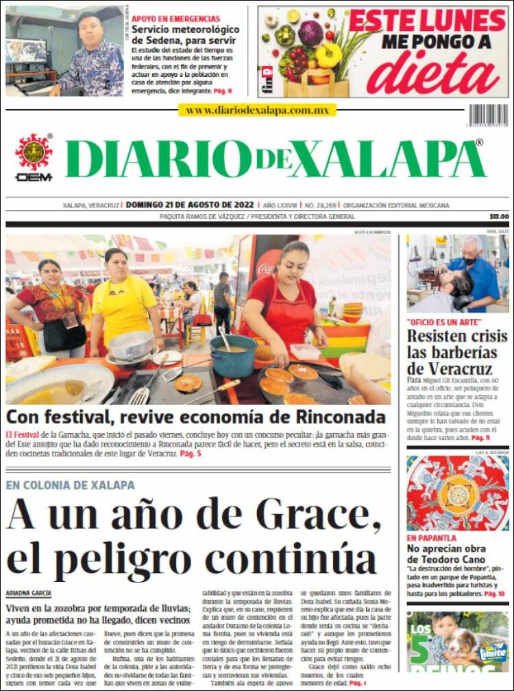 Portada de Diario de Xalapa (Mexique)