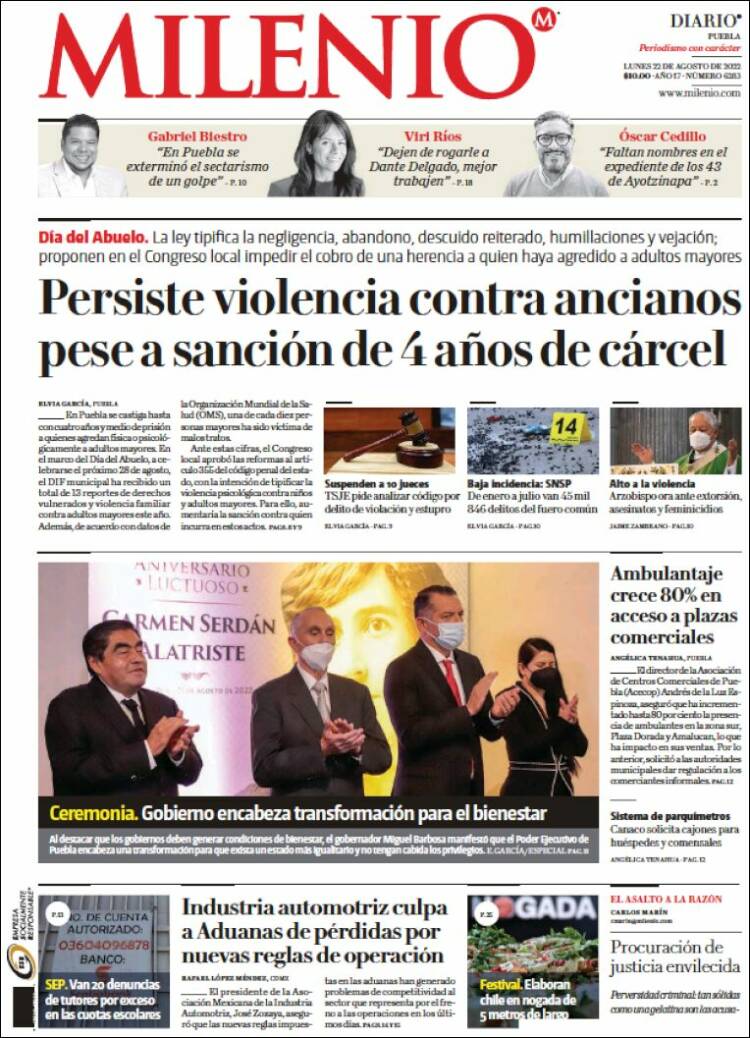 Portada de Milenio de Puebla (Mexique)