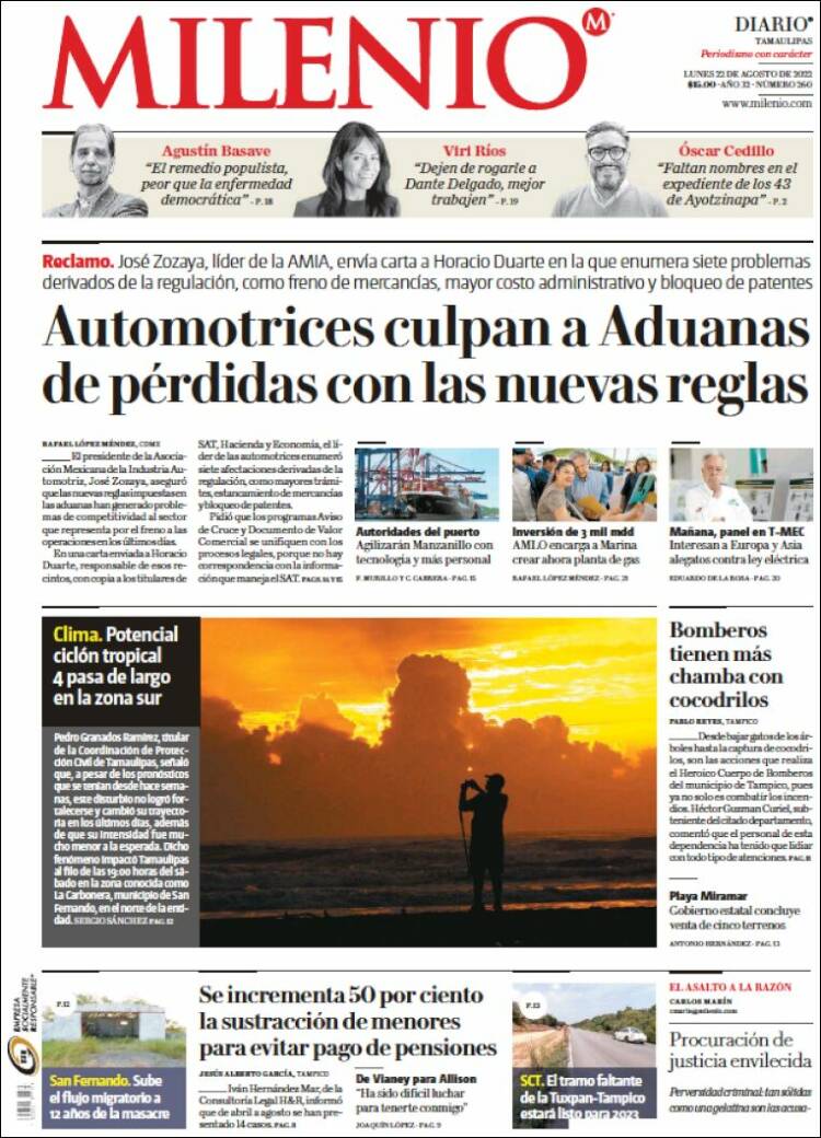 Portada de Milenio - Tamaulipas (Mexique)