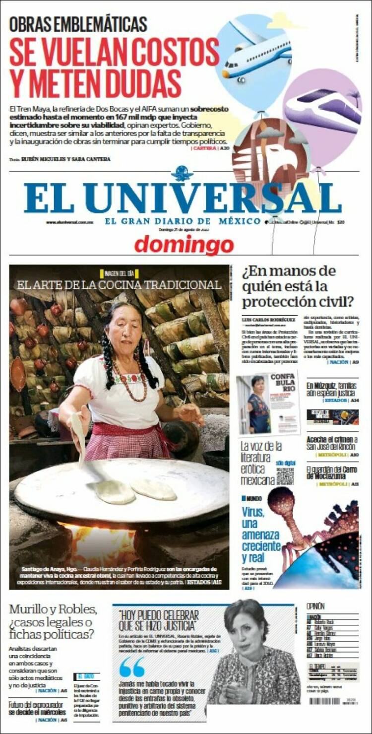 Portada de El Universal (Mexique)
