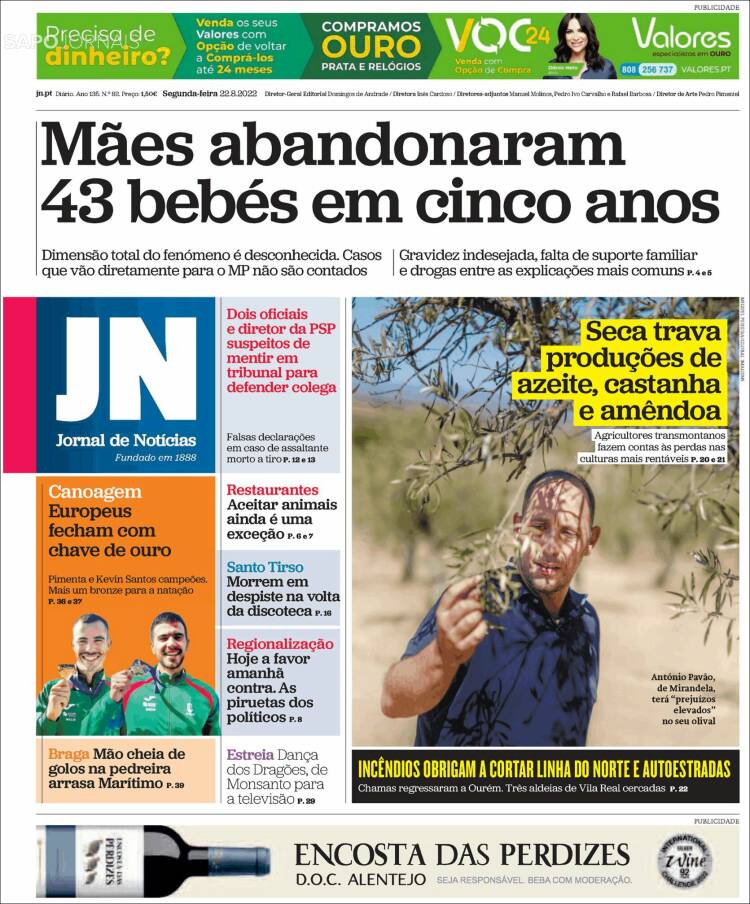 Portada de Jornal de Notícias (Portugal)