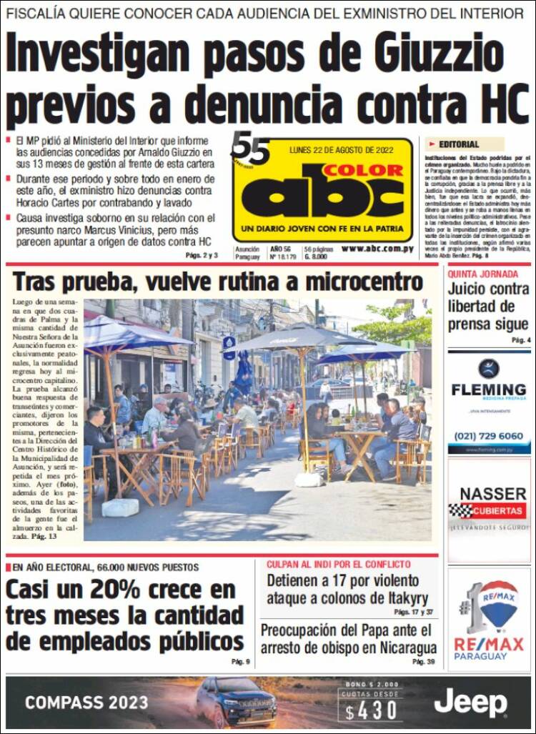 Portada de ABC Color (Paraguay)