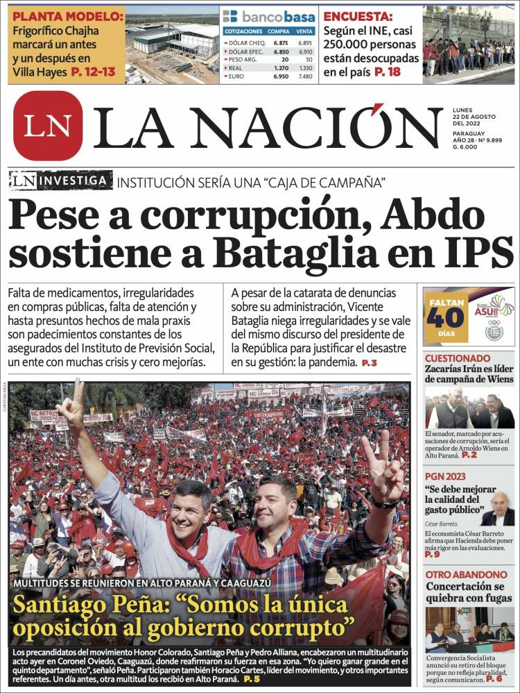 Portada de La Nación (Paraguay)