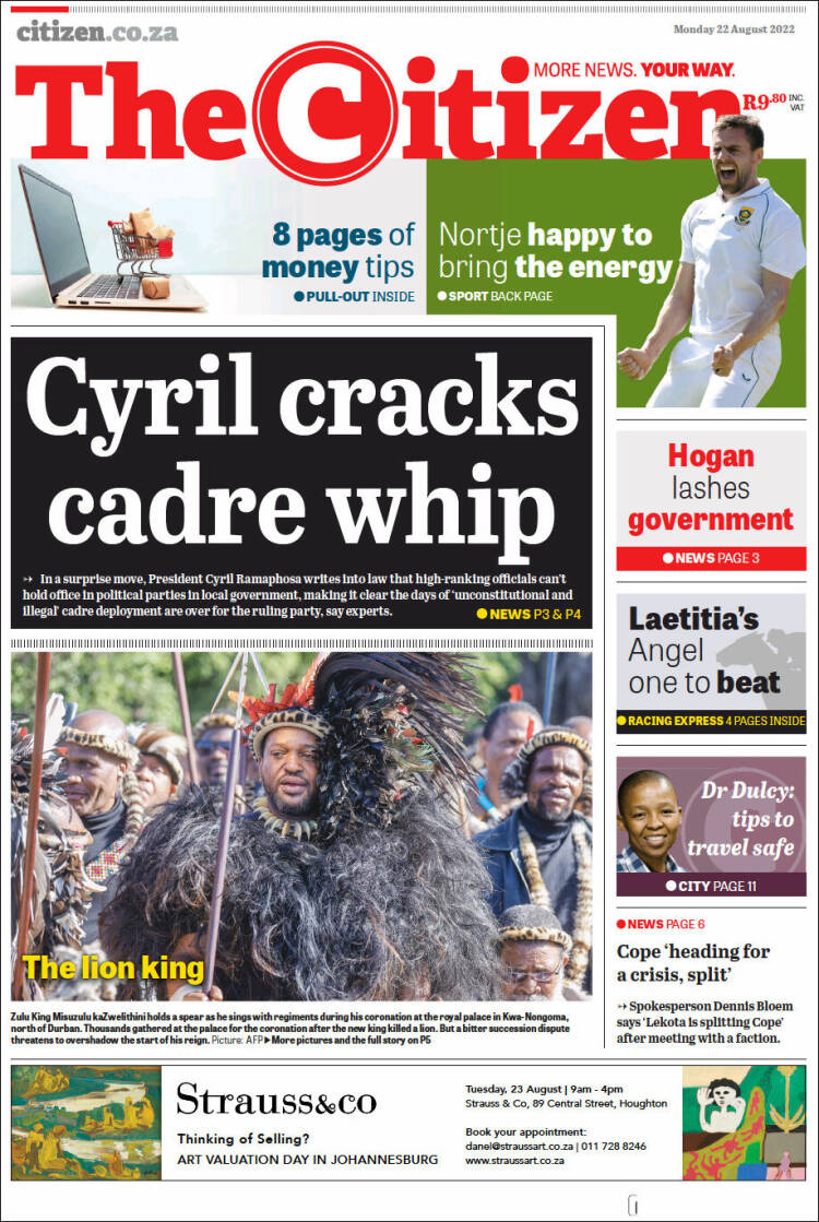 Portada de The Citizen (Sud&aacute;frica)