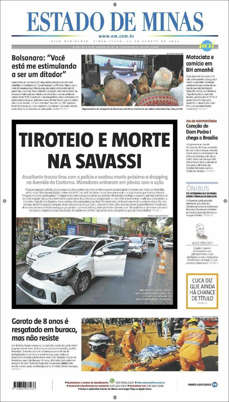 Portada de Jornal Estado de Minas (Br&eacute;sil)