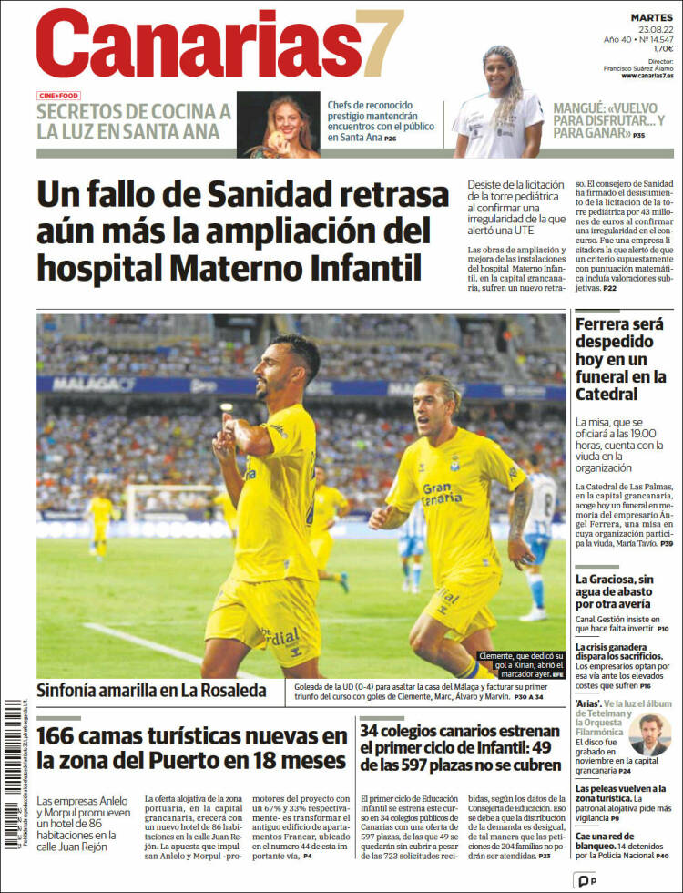 Portada de Canarias 7 (España)
