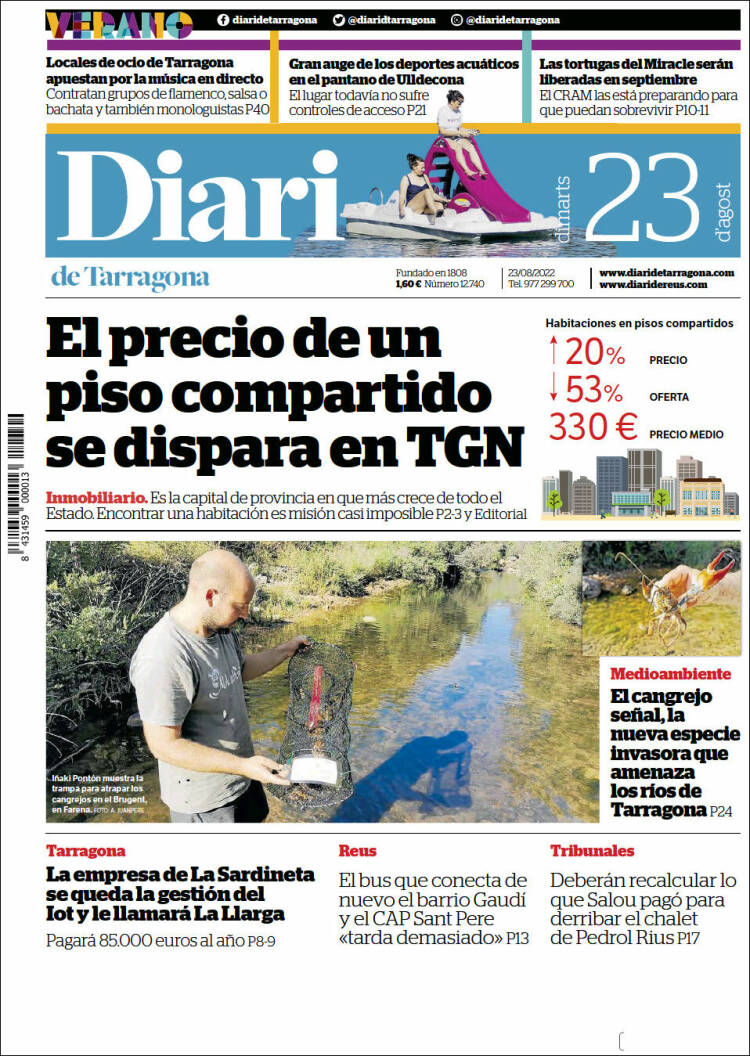 Portada de Diari de Tarragona (España)