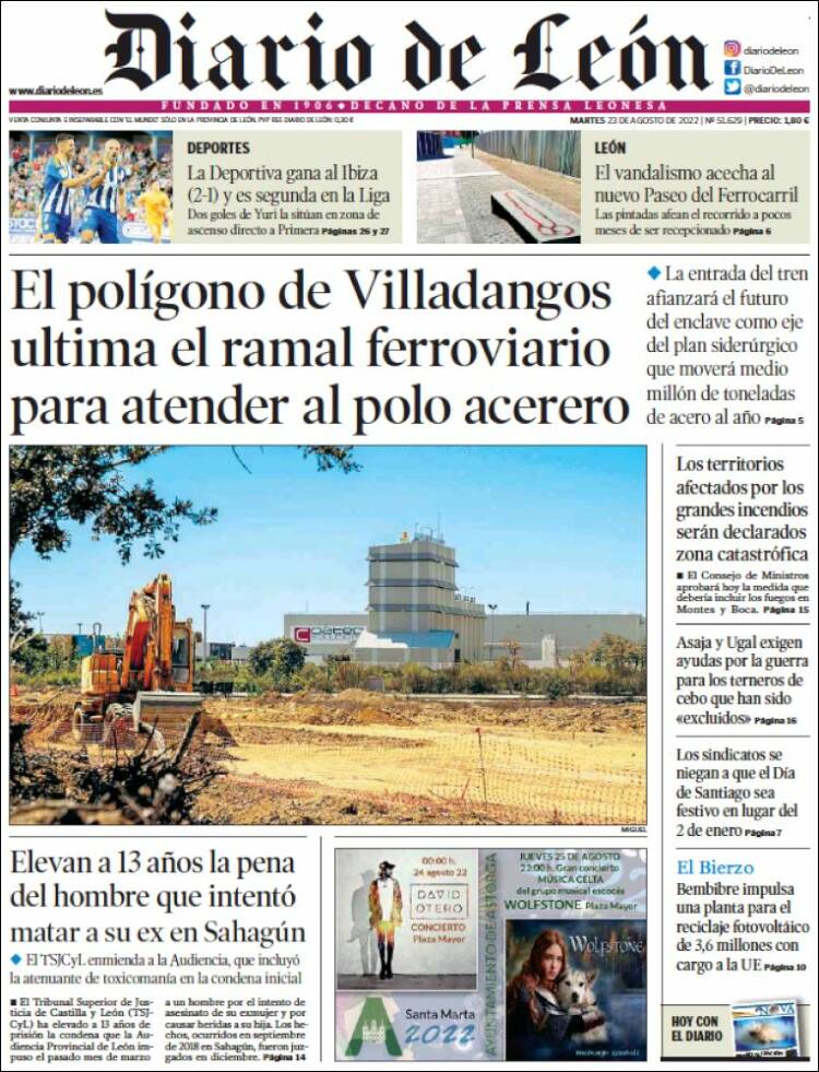 Portada de Diario de León (España)