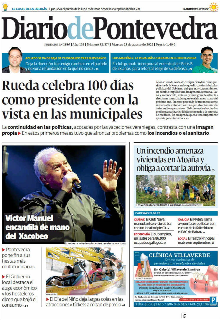 Portada de Diario de Pontevedra (España)