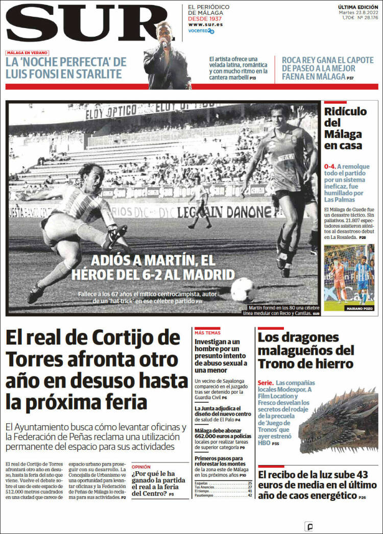 Portada de Diario el Sur (España)