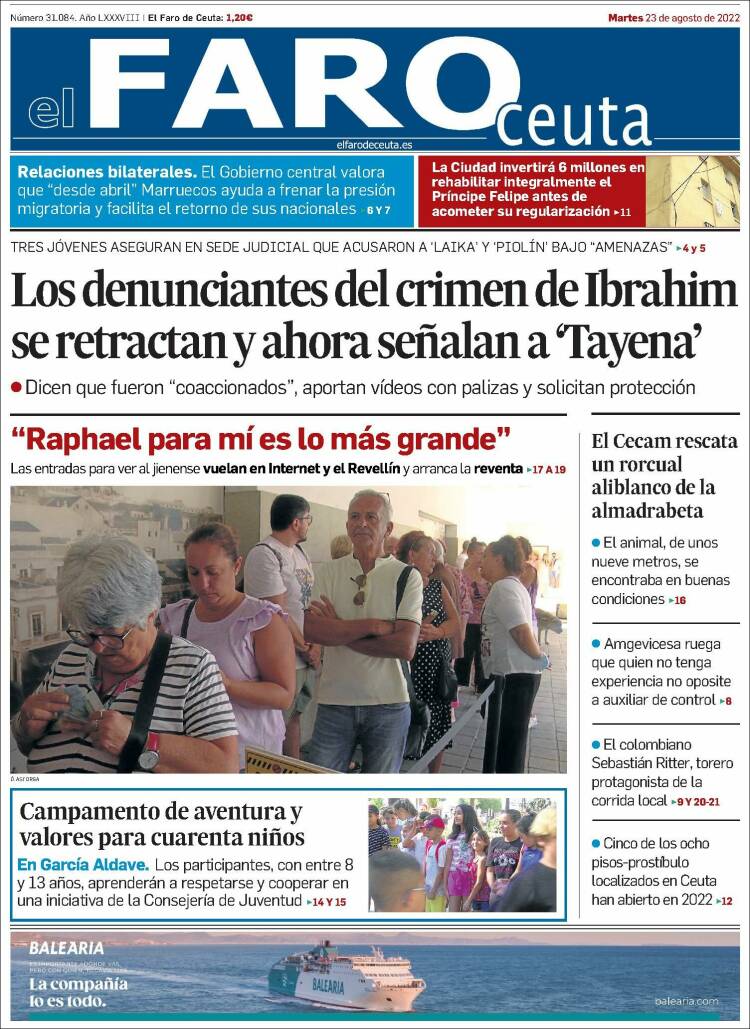Portada de El Faro de Ceuta (España)