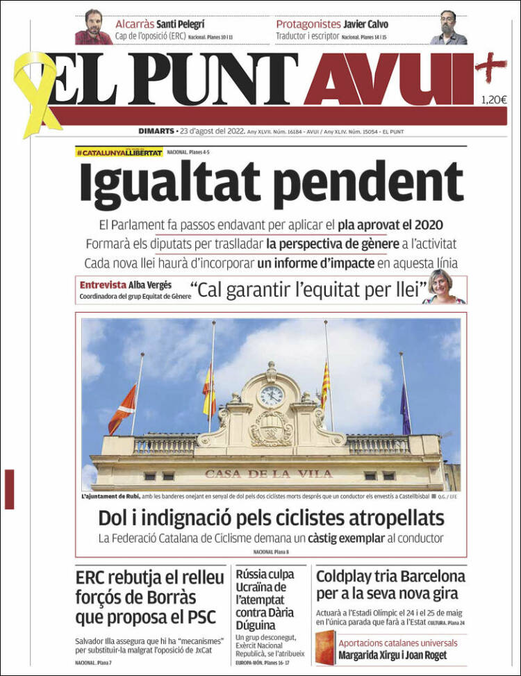 Portada de El Punt Avui (España)