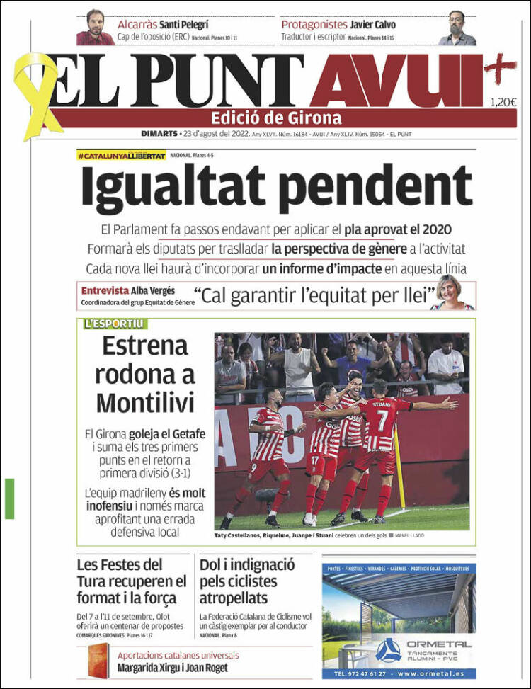 Portada de El Punt Avui - Girona (España)
