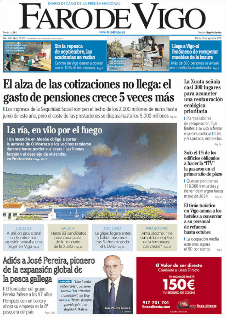 Portada de Faro de Vigo (España)