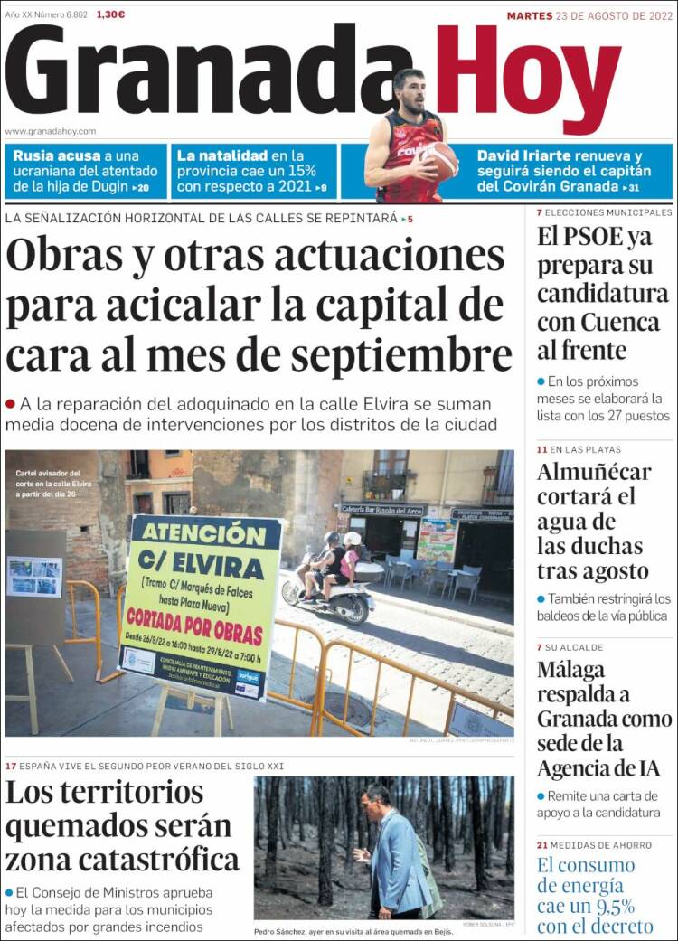Portada de Granada Hoy (España)