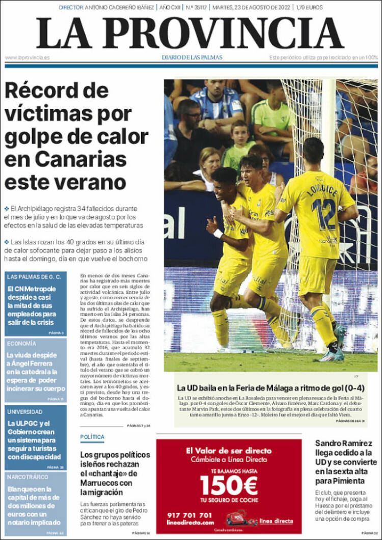Portada de La Provincia (España)