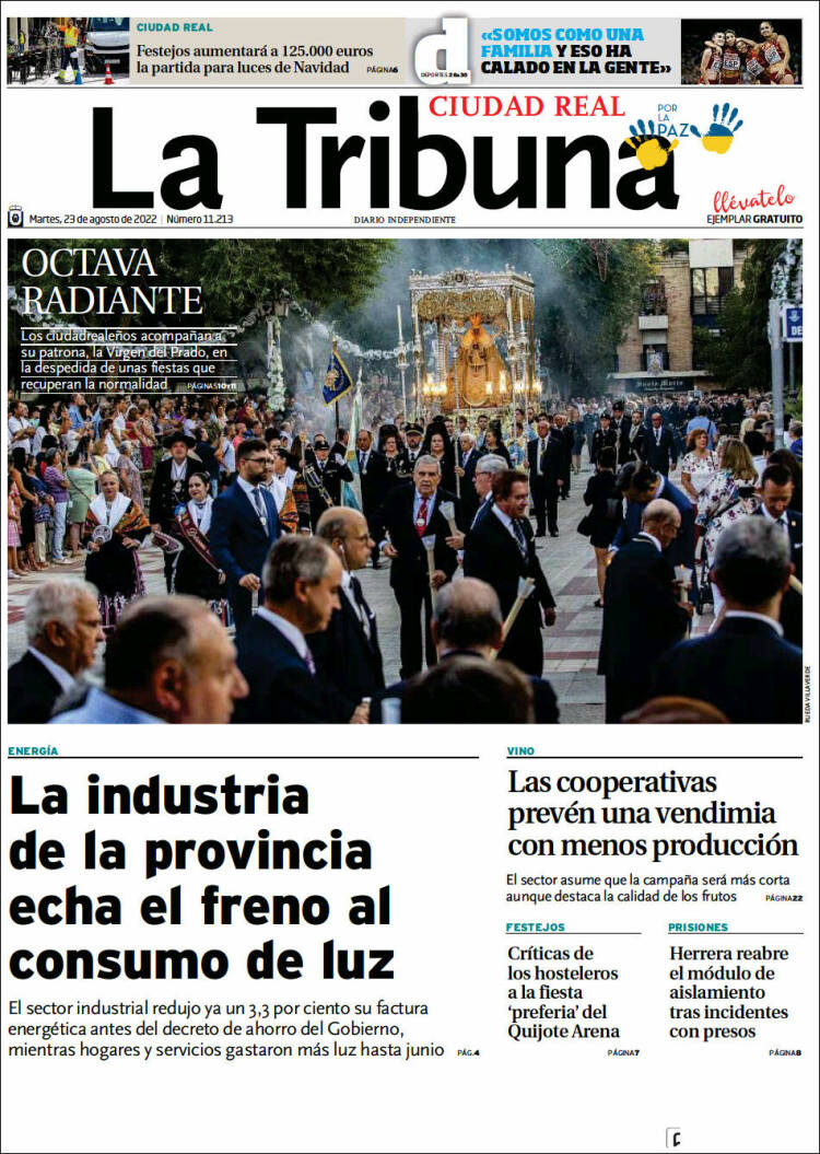 Portada de La Tribuna de Ciudad Real (España)