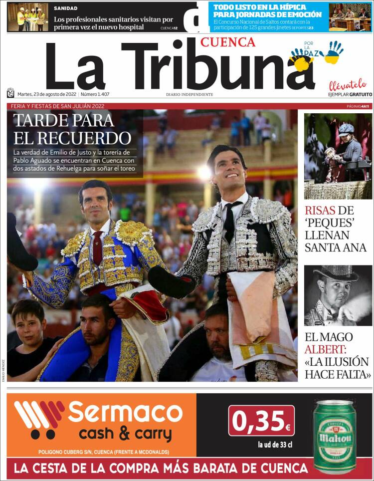 Portada de La Tribuna de Cuenca (España)