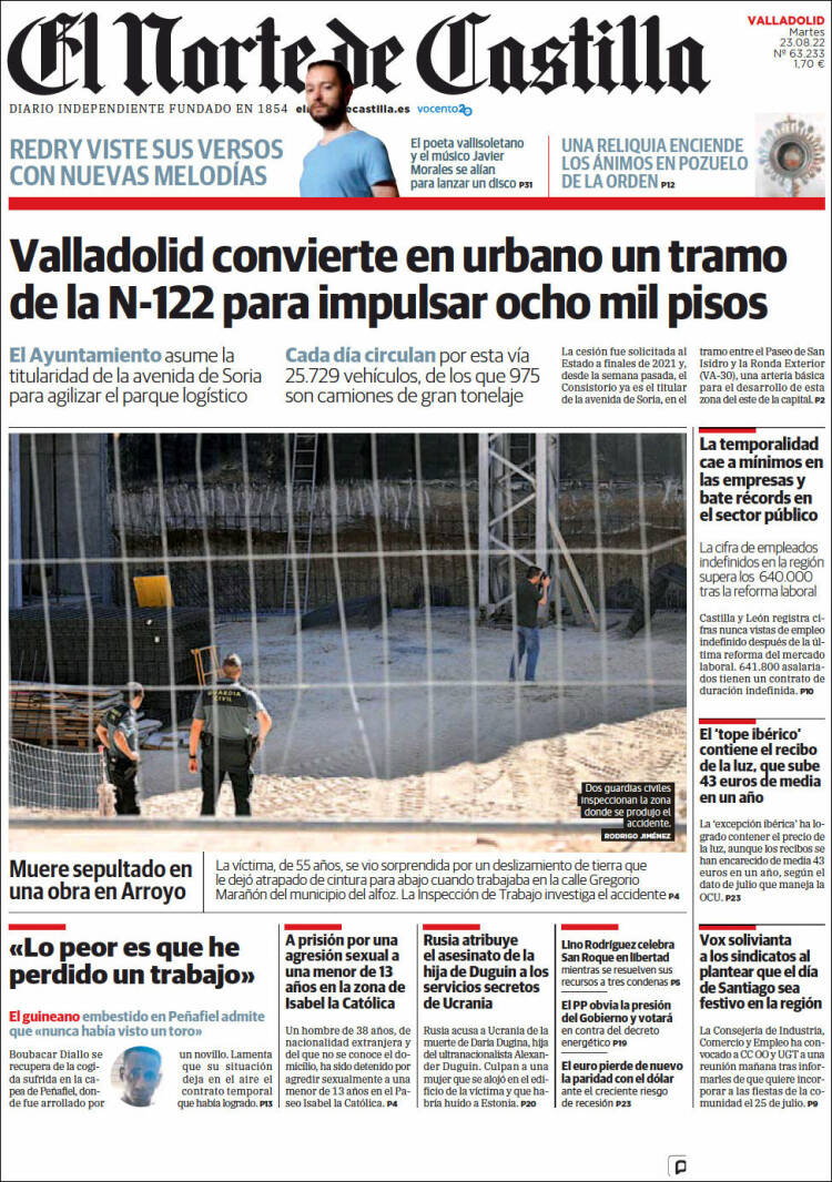 Portada de Norte de Castilla - Valladolid (España)