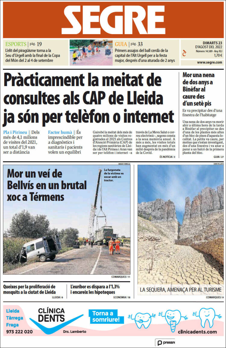 Portada de Segre (España)