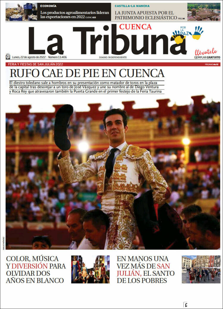 Portada de La Tribuna de Cuenca (España)