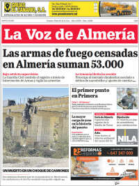Portada de La Voz de Almería (España)