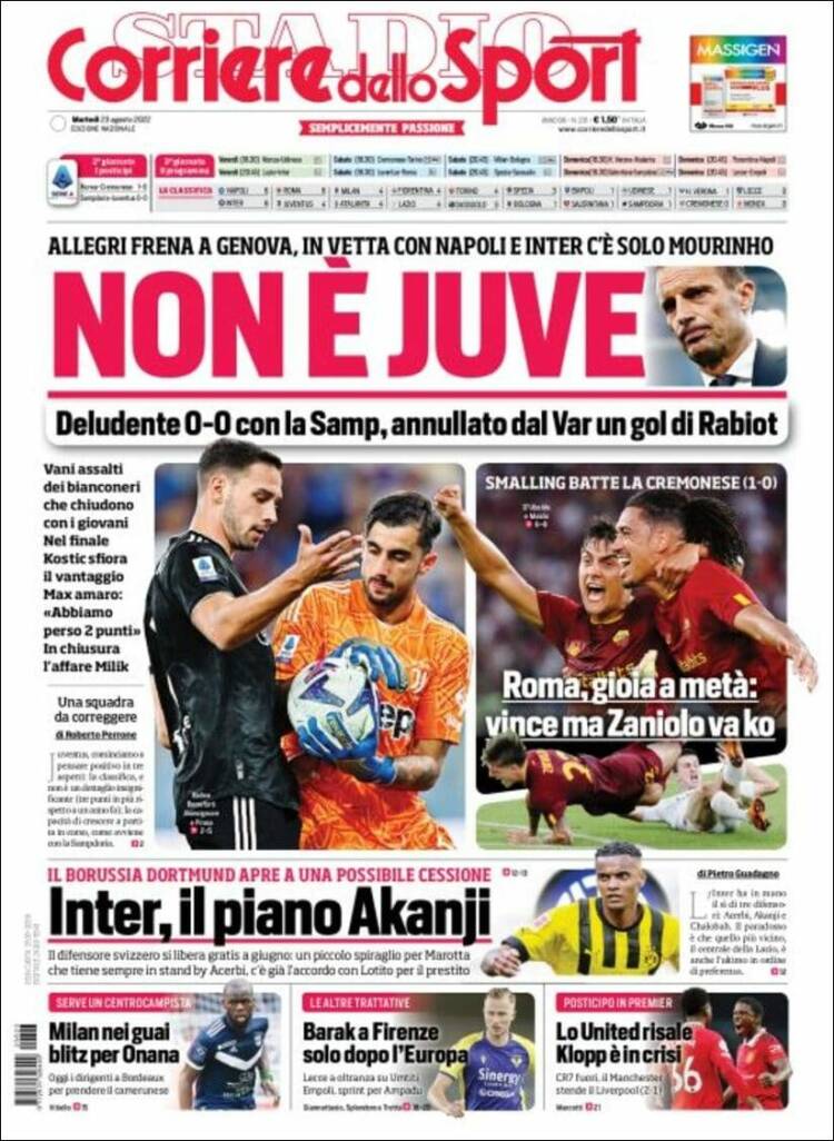 Portada de Corriere dello Sport (Italie)