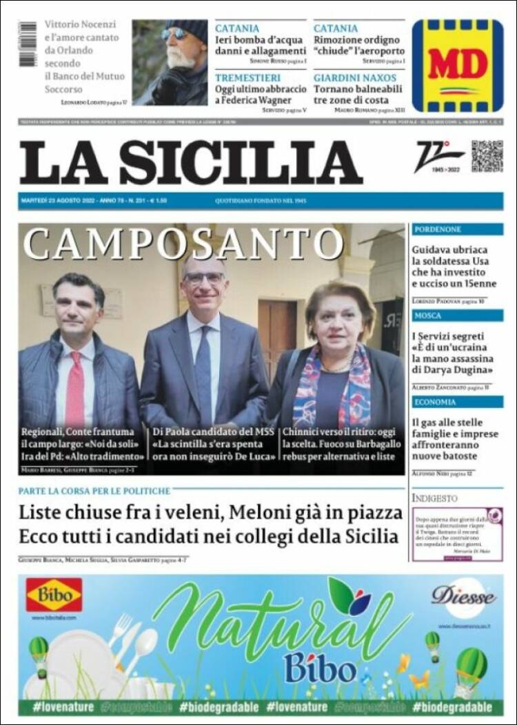 Portada de La Sicilia (Italie)