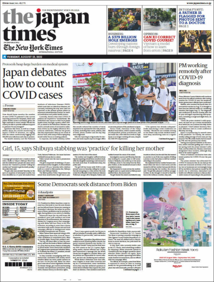 Portada de The Japan Times (Japon)