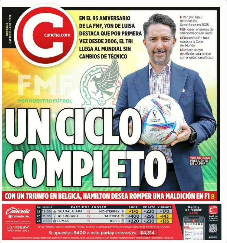 Portada de Cancha (Mexique)