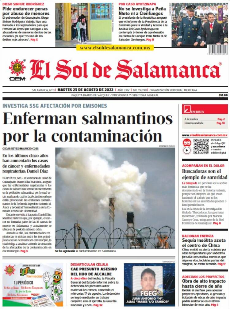 Portada de El Sol de Salamanca (Mexique)